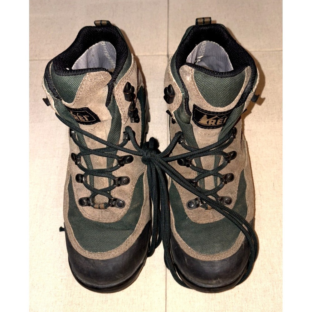 REI Monarch Gore-Tex Women Size 9 Hiking Boots, Brown / Forest Green